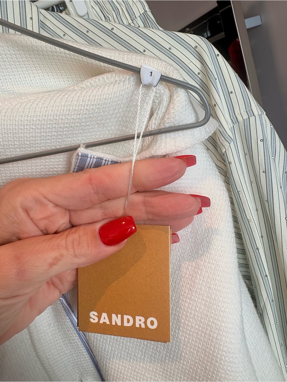 NWT Sandro Wool Cardigan with a Polo Collar - Picture 9 of 9